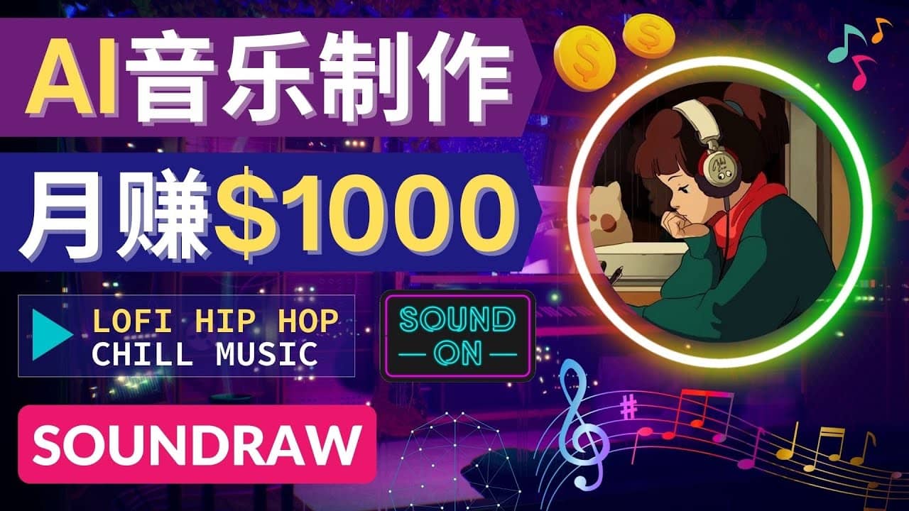 无需任何音乐基础： 使用AI软件制作Lofi Hip Hop Chill Music 月赚1000美元-梧桐生花