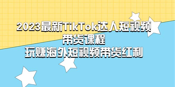 2023最新TikTok·达人短视频带货课程，玩赚海外短视频带货·红利-梧桐生花